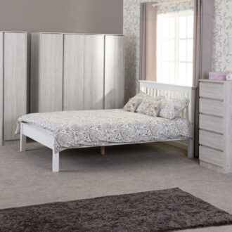 monaco low foot end small double bed - white