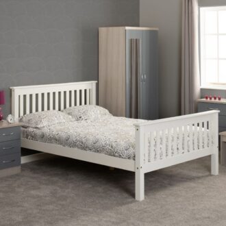 monaco high foot end kingsize bed white