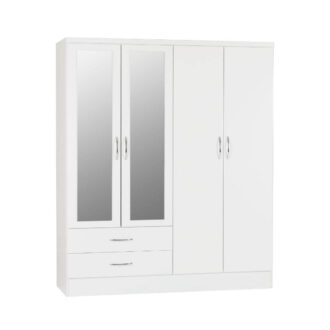 Nevada 4 Door Wardrobe white