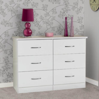 Nevada 6 Drawer Chest white