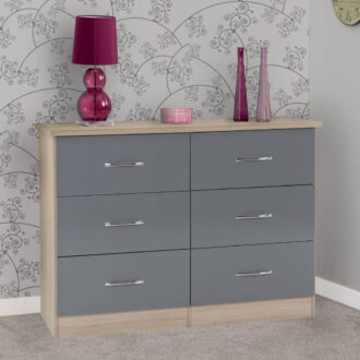 Nevada grey 6 drawer chest