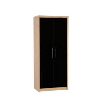 seville black 2 door wardrobe