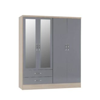 nevada grey 4 door wardrobe