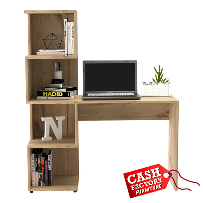 Brooklyn Desk with Tall Shelf Unit – Cash Factory Furniture