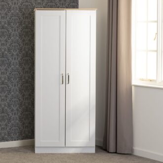 Portland 2 Door Wardrobe - White Oak Effect