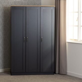 Portland 3 Door Wardrobe - Grey Oak Effect