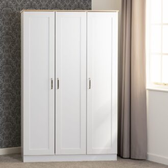 Portland 3 Door Wardrobe - White Oak Effect