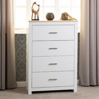 Portland 4 Drawer Chest - White Oak Effect