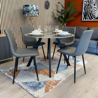 Saldini 1+4 dining set - grey